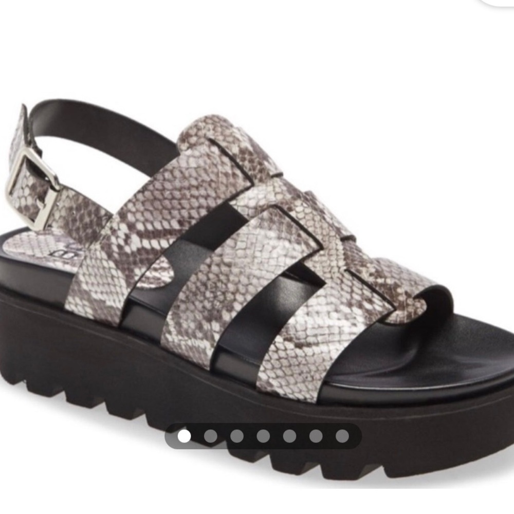 Womens platform natural snake faux leather sandal